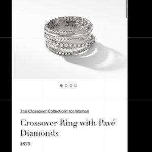 David Yurman Crossover Ring with Pavé Diamonds sz 7.5